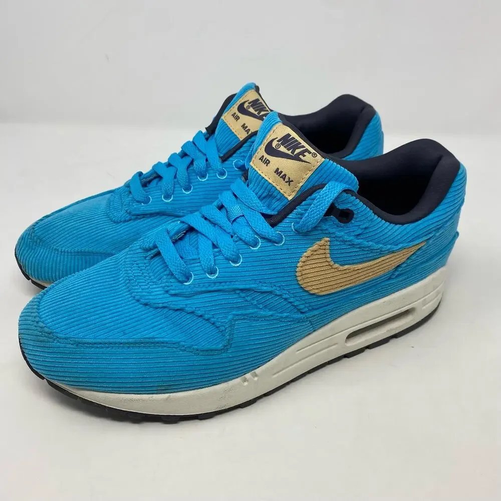 Nike Air Max 1 Corduroy Baltic Blue Sneaker Mens Size 8.5